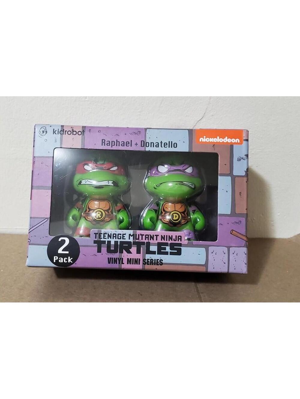 Kidrobot TMNT Raphael Donatello Vinyl Mini Series 2-Pack Nickelodeon NEW